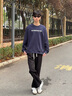 百鵲亭休閑褲子男春秋夏季小眾設(shè)計(jì)感hiphop衛(wèi)褲松緊薄款直筒運(yùn)動(dòng)褲子 黑色 XL碼（110-145） 曬單實(shí)拍圖