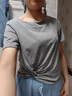 俞兆林媽媽夏裝套裝裙中老年女裝年輕時尚兩件套夏季洋氣印花連衣裙 灰色 3XL (推薦118~133斤) 曬單實拍圖