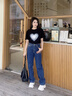 Calvin KleinJeans四季款女ck經(jīng)典美式潮流復古微彈高腰寬松版牛仔褲J225380 1BJ-牛仔藍 25 曬單實(shí)拍圖
