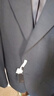 報(bào)喜鳥商務(wù)西服套裝(西褲)中腰直筒正裝羊毛褲子EBB233033U藍(lán)綠91B 曬單實(shí)拍圖