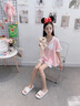 G.DUCKKIDS童裝女童睡衣夏季套裝兒童家居服純棉兩件套大童甜美風(fēng)空調服夏天 粉紅色 140 尺碼9~10歲【130-140cm】 曬單實(shí)拍圖