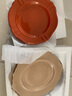 蘇氏陶瓷（SUSHI CERAMICS）創(chuàng  )意西式花邊橙紅色圓盤(pán)飯菜盤(pán)西餐盤(pán)4個(gè)裝 粉色 曬單實(shí)拍圖