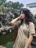 FSHE150小個(gè)子文藝風(fēng)連衣裙女夏季新中式國(guó)風(fēng)短裙子學(xué)生旗袍a字裙收腰 綠色 L 建議【105-120斤】 曬單實(shí)拍圖