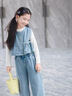 G.DUCKKIDS小黃鴨童裝女童牛仔套裝春季2025新款兒童秋裝女寶寶休閑三件套 藍色 三件套 120 (建議105-115cm 4-5.2周歲) 曬單實拍圖