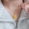 中國黃金（CHINA GOLD）牡丹花黃金吊墜足金牡丹花項鏈女金項鏈送老婆女友七夕情人節禮物 吊墜約3g（贈925鏈） 曬單實(shí)拍圖