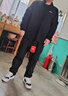 李寧外套開衫衛(wèi)衣運動服休閑男裝上衣大碼寬松春秋季針織時尚百搭潮流 黑色 口袋帶拉鏈 2XL （建議160-180斤） 曬單實拍圖