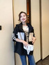 棉致撞色沖鋒衣外套女短款2025年春季新款小個(gè)子韓版百搭休閑運動(dòng)上衣 黑色 春秋-精品雙層 M 建議90-105斤 曬單實(shí)拍圖
