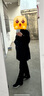 尚都比拉100%羊毛大衣女冬季雙排扣雙面呢腰帶燈籠袖毛呢外套 雅黑色 L  曬單實(shí)拍圖