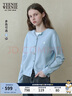 Teenie Weenie小熊女裝針織開(kāi)衫2025年秋新款簡(jiǎn)約學(xué)院舒適圓領(lǐng)毛衣 藍色 S 曬單實(shí)拍圖