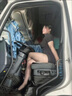 夏季戶外心機彎腰透明露臀連衣裙女春秋性感緊身顯身材打底包臀裙 黑色春夏款 XL 120-140斤 曬單實拍圖