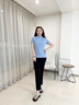 NAOTIEA納奧蒂爾小帆船短袖T恤POLO衫女裝2025夏季新款大碼寬松純棉上衣 迷霧藍(lán) 4XL （建議140-150斤） 曬單實(shí)拍圖