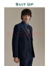 休塔（SUITUP ）高端西服套裝男新郎結婚正裝禮服修身條紋商務(wù)休閑西裝英倫風(fēng)薄款 布塔斯灰黑【上衣+馬甲+褲子】 L 【48A】 曬單實(shí)拍圖