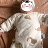 童泰嬰兒連體衣秋冬夾棉新生兒哈衣男女寶寶爬服 卡其 52cm 曬單實(shí)拍圖