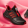 阿迪達斯（adidas）童鞋春秋款BOA旋轉(zhuǎn)按鈕運動鞋大小童跑步鞋IE4239黑/紅色 曬單實拍圖