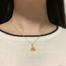 中國(guó)黃金（CHINA GOLD）黃金項(xiàng)鏈女士足金玫瑰花吊墜珠寶首飾七夕情人節(jié)禮物送女友老婆 足金吊墜約1.0g*配銀鏈【甄選禮盒】 曬單實(shí)拍圖