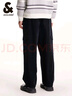 杰克·瓊斯（JACK&JONES）春夏時尚潮簡約舒適燈芯絨直筒褲廓形寬腿褲休閑褲男裝224414005 E40黑色 XL （185) 曬單實拍圖