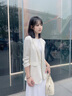 Laurèl【真絲】勞芮新款氣質(zhì)收腰百搭高智西服外套LWD351T02400 純凈白 M 165/88A 曬單實拍圖