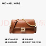 MICHAEL KORS禮物輕奢MK女包SONIA鏈條手提單肩斜挎腋下包法棍包 中號 牛皮棕 曬單實(shí)拍圖