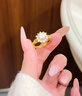 瑞諾黃金太陽花戒指女足金999鑲嵌鴿子蛋鉆戒時(shí)尚戒子生日禮物送女友 勿拍/克重多退少補(bǔ) 曬單實(shí)拍圖