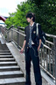 栗譜DK制服全套西裝套裝男日系校服小西服男女學(xué)院風(fēng)百搭jk班服外套男 黑色【3件套】西服+西褲+襯衫 XL （建議125-145斤） 曬單實(shí)拍圖