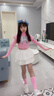 魅樂(lè )凱女童爵士舞套裝少兒街舞服裝jazz甜酷嘻哈開(kāi)幕式演出服啦啦隊服潮 粉色斷袖蝴蝶上衣+白色短裙+襪子 130 （尺碼偏?。?曬單實(shí)拍圖