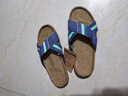 碩牌亞麻拖鞋3312情侶夏季家居厚底防滑透氣吸汗外穿鞋 牛仔水藍色 35-36 曬單實(shí)拍圖