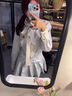 斤慕韓系藍(lán)色條紋襯衫連衣裙子2025小個(gè)子蝴蝶結(jié)法式學(xué)院風(fēng)收腰短裙 藍(lán)色 L 曬單實(shí)拍圖