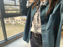 Lee Cooper/李庫珀孟子義同款牛仔外套女裝翻領(lǐng)明星夾克襯衫女2025新春夏季 藍色孟子義同款】深藍色襯衫外套 M 【26碼】 曬單實(shí)拍圖