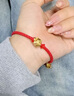 中國黃金（CHINA GOLD）黃金手鏈女款可愛貓咪足金招財貓轉(zhuǎn)運珠手繩情人節(jié)生日禮物送女友 招財貓手繩【紅繩】 曬單實拍圖