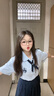 柏潮藍色襯衫上衣+高腰百褶裙套裝女日系學院風甜美減齡jk制服兩件套 藏青色百褶裙 【有安全褲】 XL【建議120-135斤】 曬單實拍圖