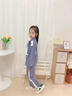 康薇貝女童運動套裝兒童衣服小孩春裝6-12歲中大童休閑外套直筒褲兩件套 灰藍套裝 130碼建議身高120左右 曬單實拍圖