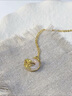 老鳳祥玫瑰花銀項(xiàng)鏈女玉髓平安扣吊墜結(jié)婚紀(jì)念日禮物送女友老婆媽媽生日 浪漫玫瑰平安扣項(xiàng)鏈 曬單實(shí)拍圖