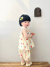 優(yōu)奇女寶寶夏裝短袖套裝薄女童洋氣時(shí)髦夏天小女孩背心兩件套兒童衣服 奶油小花 100 曬單實(shí)拍圖