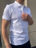 安東尼奧【高支細密+100%長(cháng)絨棉】撞色銀絲領(lǐng)短袖POLO衫男商務(wù)休閑翻領(lǐng)t恤 曬單實(shí)拍圖