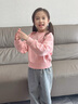 可可鴨（QQ DUCK）童裝兒童衛(wèi)衣女童休閑上衣簡(jiǎn)約外套青少年衣服皇冠愛(ài)心粉色；130 曬單實(shí)拍圖
