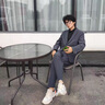 羅蒙（ROMON）休閑西裝套裝男士春秋季新款韓版寬松雅痞帥男生港風感小西服外套 【三件套】綠色+短T白+褲子 2XL 【建議145-160斤】 曬單實拍圖