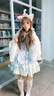 閃動少女（SHANDONGSHAONV）洛麗塔Lolita蘿莉原創(chuàng)洋裝jsk掛脖日常連衣裙蝴蝶結(jié)公主風日系甜 藍色吊帶款+拖尾+愛心+玫瑰花送 M 曬單實拍圖
