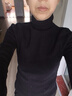 恒源祥2025秋冬新款高領(lǐng)打底衫女毛衣短款套頭堆堆領(lǐng)修身緊身顯瘦針織衫 黑色 均碼 建議80-145 曬單實(shí)拍圖