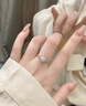 AVHE白18K金戒指女1克拉D色鉆戒玫瑰花訂結(jié)婚禮物七夕實驗室培育鉆石 星織30分主鉆-18K金 9-20號圈可備注 曬單實拍圖