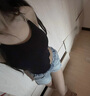 妙奕嘉白色吊帶背心女可外穿洋氣黑色打底背心女士內(nèi)搭帶胸墊高級(jí)感上衣 金屬扣肩帶吊帶背心【黑色】 均碼 【建議80-118斤】 曬單實(shí)拍圖
