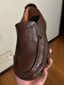 卡帝樂(lè )鱷魚(yú)（CARTELO）皮鞋男士休閑鞋真皮男鞋防滑耐磨爸爸鞋牛筋底頭層牛皮一腳蹬鞋子 棕色套腳 41 曬單實(shí)拍圖