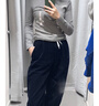 無印良品（MUJI）男式 柔軟 高領(lǐng) 長袖T恤 打底衫 FA193C3A 淡黃色 XL （180/104A） 曬單實拍圖