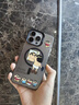 韻寧 適用蘋果16promax手機殼蠟筆小新iphone15pro帶磁吸無線充電14可愛創(chuàng)意趣味13pro搞怪12男女保護 彩銀IMD磁吸殼-黑色 小新照鏡子 iPhone 16 pro 曬單實拍圖