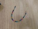 若華（RUOHUA）彩虹糖 2.5-3.5mm16cm彩色藍寶石手鏈女G18K彩寶手鏈生日禮物 曬單實(shí)拍圖