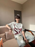 BJHG不計(jì)后果 美式棒球t恤短袖男款夏季潮牌復(fù)古衣服新款寬松情侶半袖 白灰色 2XL 曬單實(shí)拍圖