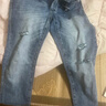 太平鳥男裝破洞牛仔褲男時(shí)尚長褲 藍(lán)色2（修身） XXXL  曬單實(shí)拍圖