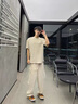 夏洛歐純棉短袖t恤男士夏季寬松薄款ins潮牌不規(guī)則拼接休閑重磅上衣男裝 S515杏色 XL 曬單實(shí)拍圖