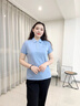 NAOTIEA納奧蒂爾小帆船短袖T恤POLO衫女裝2025夏季新款大碼寬松純棉上衣 迷霧藍(lán) 4XL （建議140-150斤） 曬單實(shí)拍圖