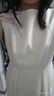 Mandy Zhang法式赫本風(fēng)醋酸白色連衣裙女夏季郁金香胸花天絲禮服裙 雅致白 L 170/92A 曬單實(shí)拍圖