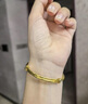 星卡龍黃金手鐲女9999足金包銀簡(jiǎn)約光面推拉款鐲子520情人節(jié)禮物送老婆 金3克總重約30克光面推拉手鐲 曬單實(shí)拍圖